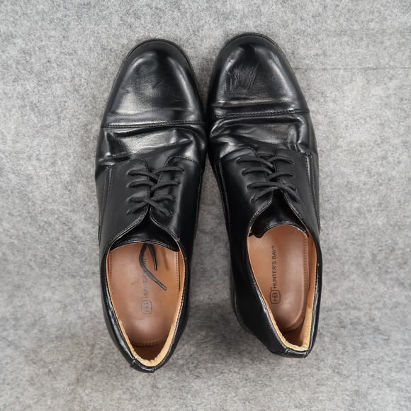 Hunters Bay Shoes Mens 9 Derby Oxford Cap Toe Black Dress Formal Career Classic - Picture 7 of 14